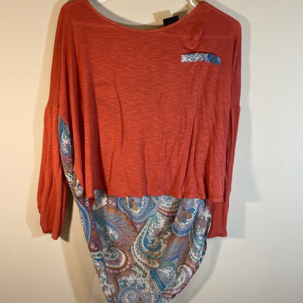 Bobeau High Low Top Made USA Orange Size Large